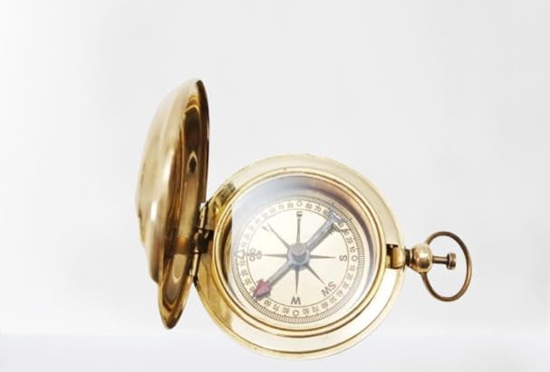 Maritime treasures Brass Calendar Push Button Personalized Pocket Compass Engravable Hiking Camping Compass Nautical Marine Gift