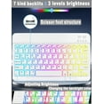 thumbnail image 2 of Funda con Teclado Retroiluminado de 7 Colores con Soporte para Lápiz para Tableta iPad Samsung Android de 9.7-11", Rosa Claro, 2 of 6