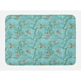 thumbnail image 1 of Spring Bath Mat, Hummingbirds on Flourishing Tree Branches Retro Style Summer Pattern, Plush Bathroom Decor Mat with Non Slip Backing, 29.5" X 17.5", Sky Blue and Burnt Sienna, by Ambesonne, 1 of 2