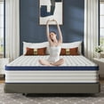 thumbnail image 3 of Queen Mattress 12", HSUNNS Hybrid Mattress with Gel Memory Foam and Independent Pocket Springs, Mattress in a Box, Medium Firm, Pressure Relief & Support, White, 3 of 11
