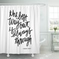 thumbnail image 1 of SUTTOM Motivational The Best Way Out Brush Lettering Inspiration Inspirational Shower Curtain 60x72 inch, 1 of 1
