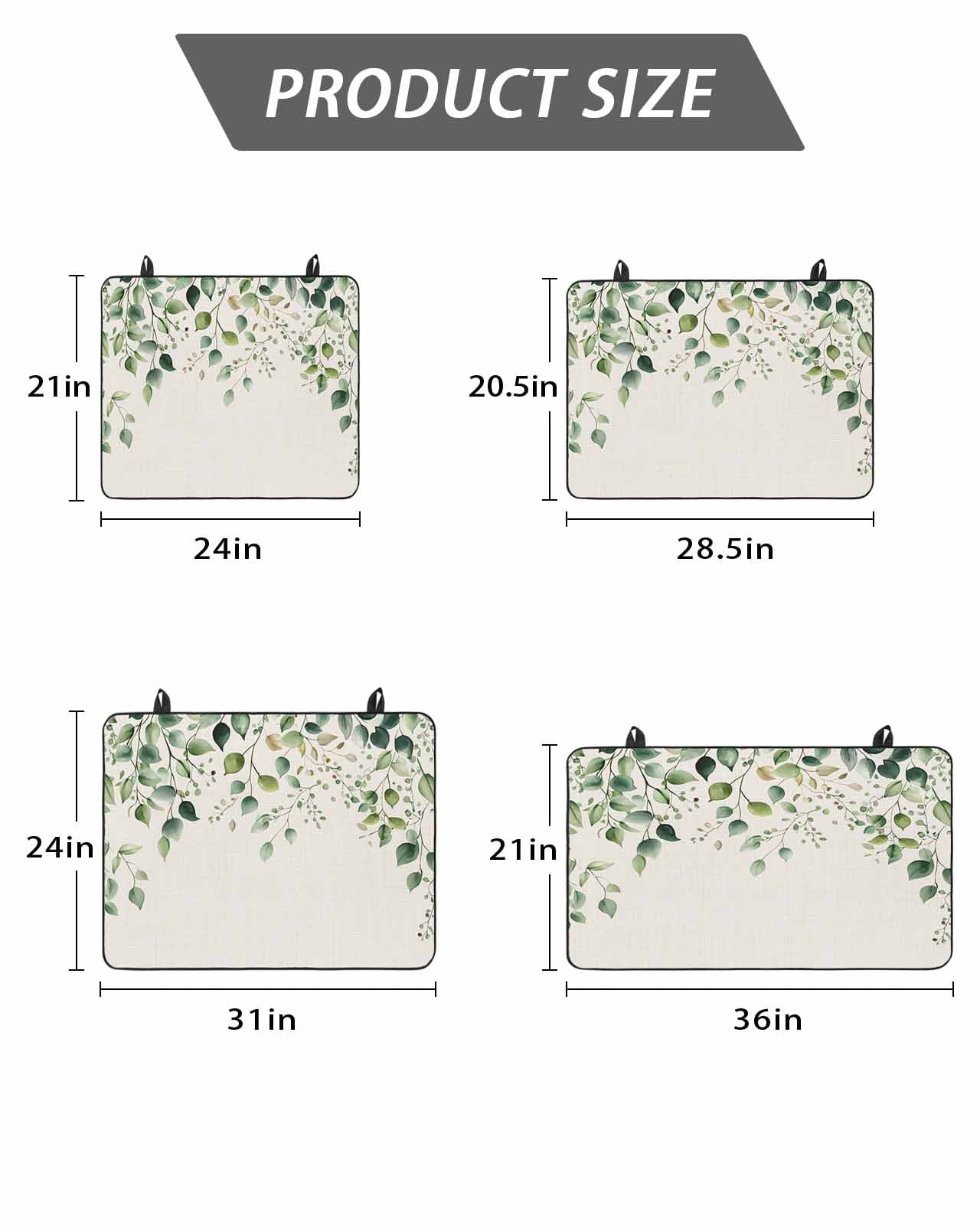 Stove Top Covers for Electric Stove, Eucalyptus Leaf Glass Stovetop Cover Protector, Watercolor Green Plant Vintage Country Induction Cooktop Protector Oven Mat for Kitchen Countertop 24"x21"