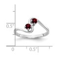 thumbnail image 2 of Solid 14k White Gold 3mm Garnet January Red Gemstone Engagement Ring Size 7.5, 2 of 3
