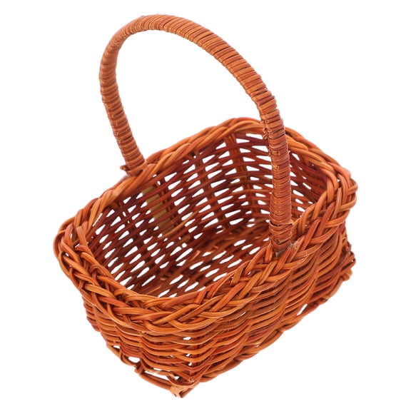 NICEXMAS Small Wicker Basket with Handle, Rustic Decorative Storage Basket for Home Organization and Everyday Use