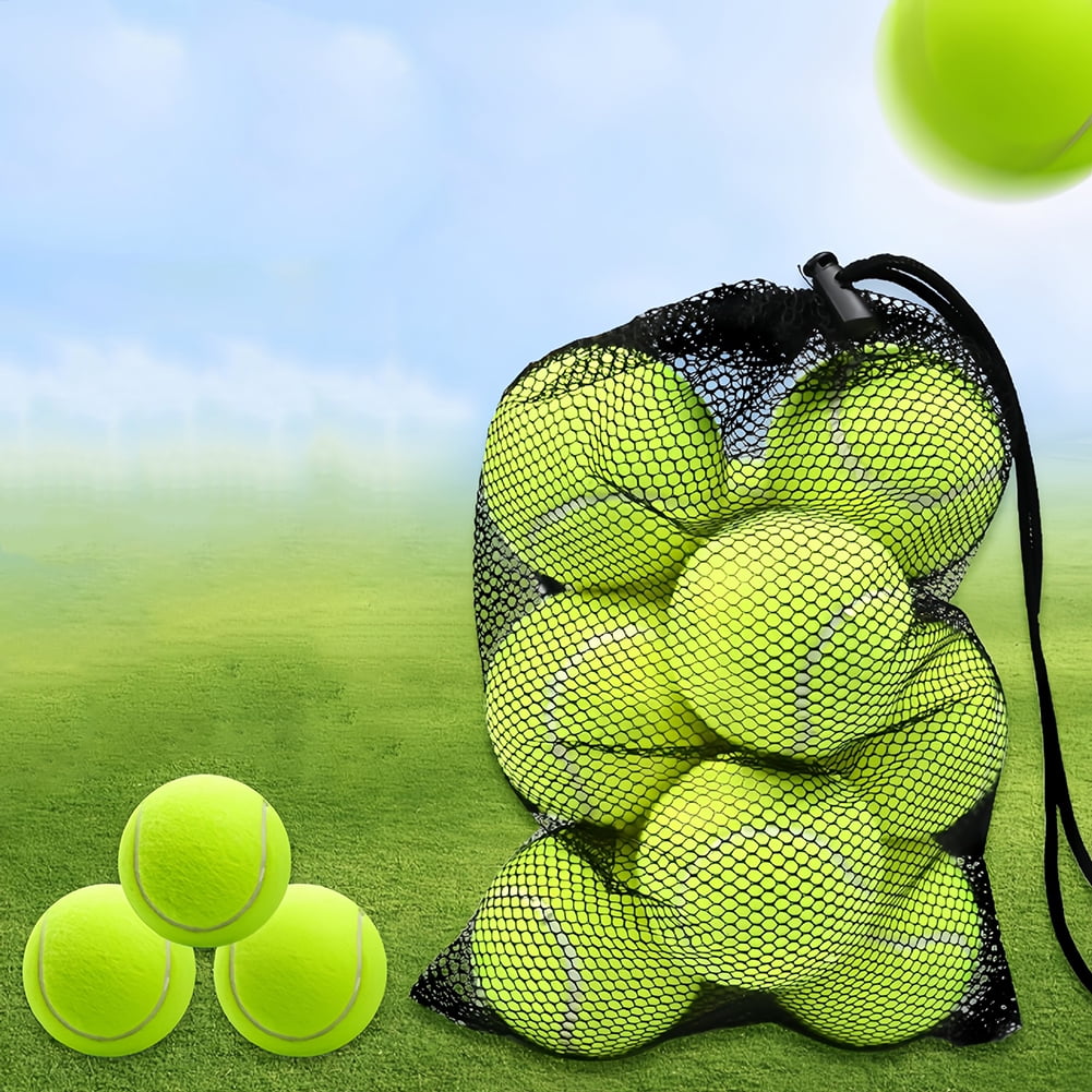 10-Pack Premium Tennis Balls with Mesh Carry Bag – High Elasticity Practice Balls for Tennis Training & Pet Dog Playing – Durable Outdoor Sports Balls