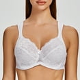 thumbnail image 4 of MELENECA Women's Floral Lace Non-Padded Minimizer Full coverage Underwire Bra White-Lace 36I, 4 of 4