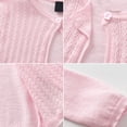 thumbnail image 5 of KyCheLot Knitted Cardigan for Girls Single Button Round Neck Long Sleeve Outerwear Comfy Fashion Hollow Sweaters, 5 of 8