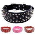 thumbnail image 1 of Flmtop Large Dog Metal Rivets Collars Traction Leash Anti-breaking Neck Belt Pet Supply Pink, 1 of 9