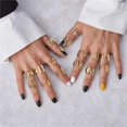thumbnail image 1 of (Oro-K) Letra inicial A a Z 18K Chapado en oro Negrita Ajustable Anillos de fiesta para mujer Anillo de sello LingWen 9024715748027, 1 of 1