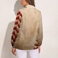 thumbnail image 2 of Baseball Background Long Sleeve Blouse Woman Streetwear Casual Shirts Summer Oversize Woman Streetwear Clothing Birthday Present, 2 of 7