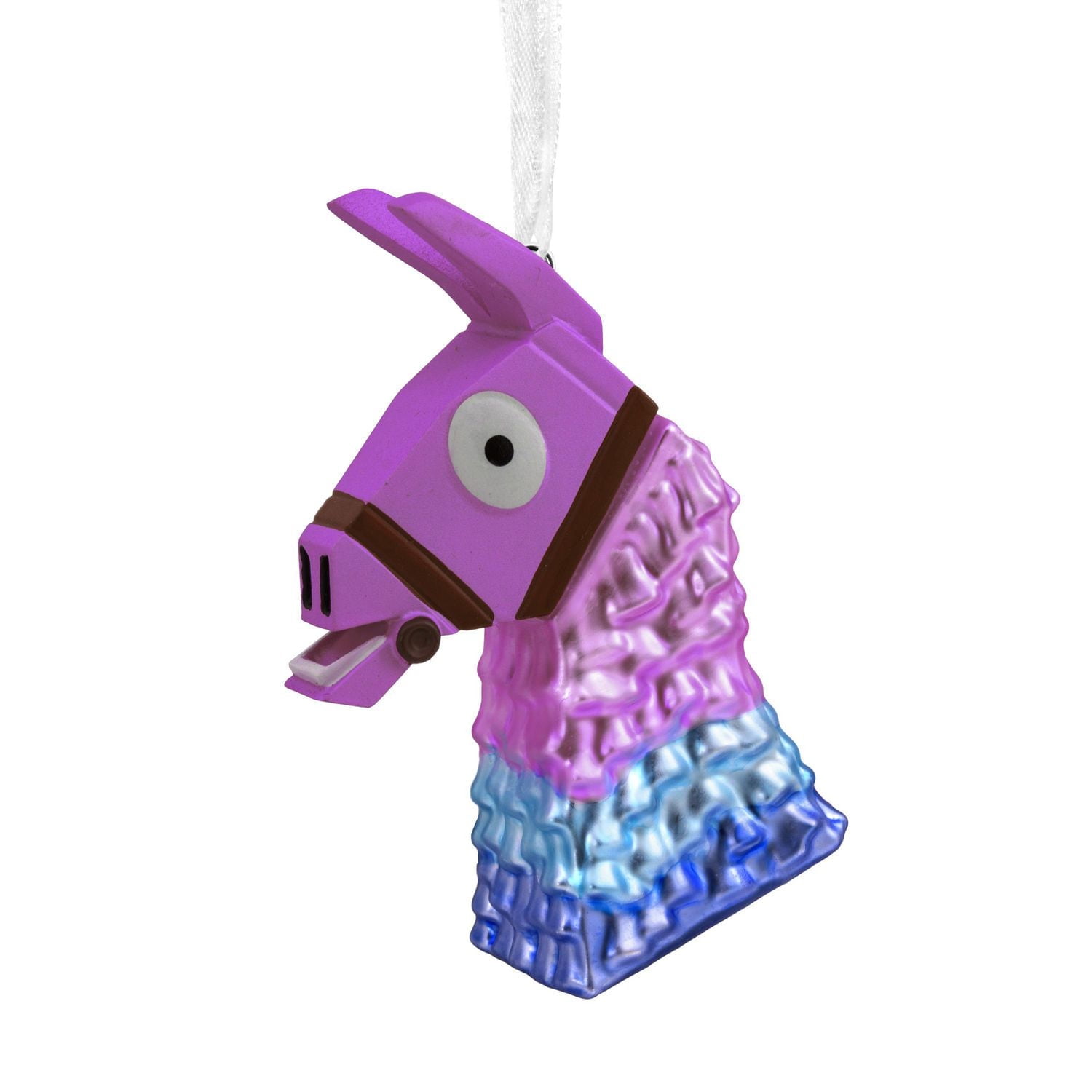 Décoration Hallmark de Noël (Tête du lama à butin, Fortnite, en verre soufflé)