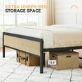 thumbnail image 6 of 2024 New Simple Style Bed Frame with Rattan Headboard and Footboard, Platform Full Bed Frame with Safe Rounded Corners, Strong Metal Slats Support, Mattress Foundation, Noise-Free, 6 of 9