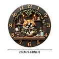 thumbnail image 3 of Vintage Cat Themed Wall Clock Silent Round Wooden Decorative Clock for Office, 3 of 9