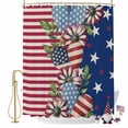 thumbnail image 2 of Independence Day Shower Curtain, 72" x 72", Stripes Stars Heart Flower USA Flag Waterproof Bathroom Curtain Washable Shower Curtain Set with 12 Hooks, 2 of 9