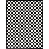 Mainstays 4'x5'6" Black and White Check Faux Fur Indoor Area Rug