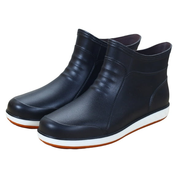 XIMIN Men's Womens Waterproof Deck Waterproof Rain Boots Anti-Slip Rubber Shoes Ankle Boots for Fishing Boating Sailing Garden Camping Rain Shoes Lightweight Slip-On Walking Shoes
