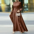thumbnail image 2 of Dresses for Womens, Womens Abaya Long Sleeve Dress Prayer Solid Color Dress Loose Maxi Dress Abaya Ramadan Robe, 2 of 4
