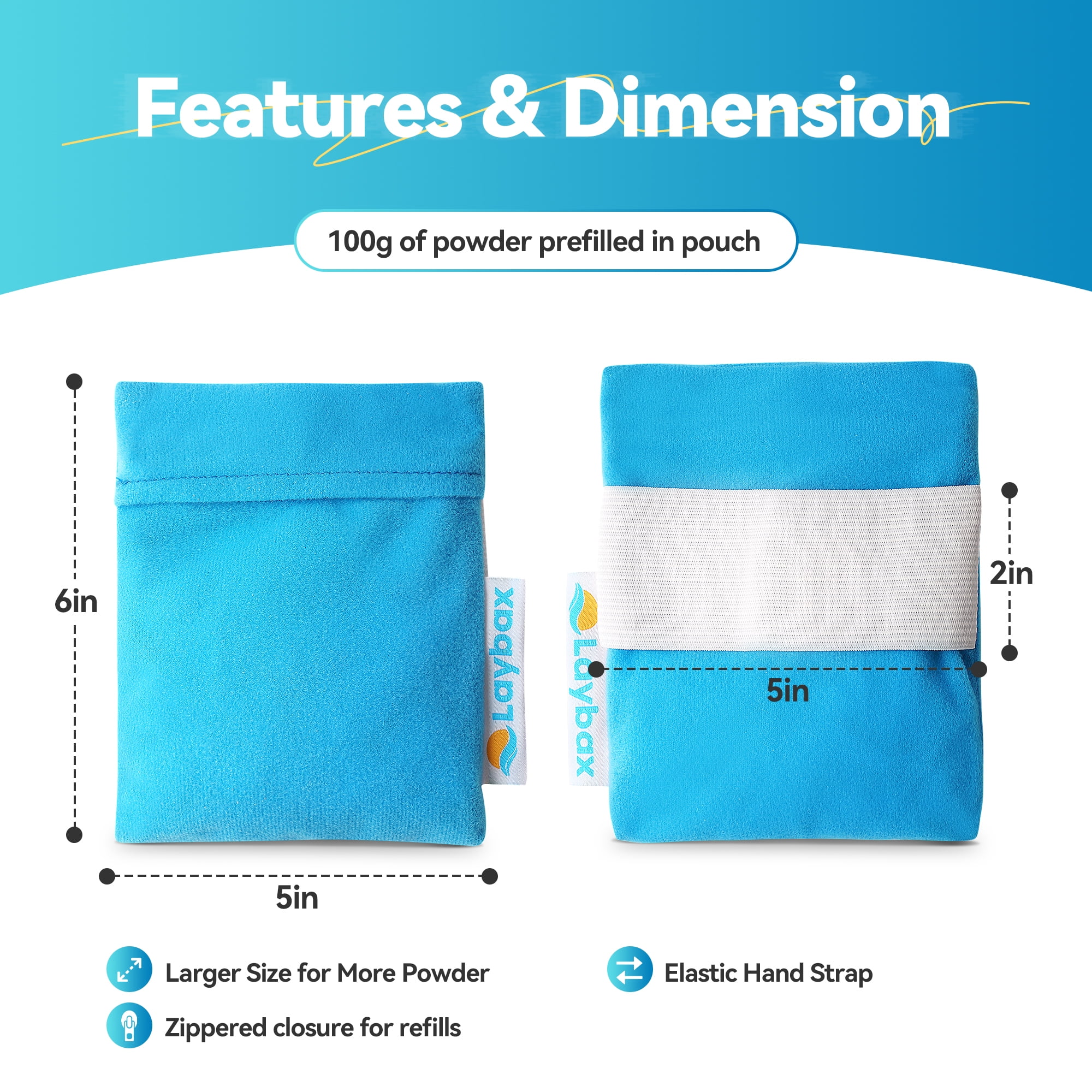 Laybax Sand Eraser - Refillable, Elastic Hand Strap, Large Size