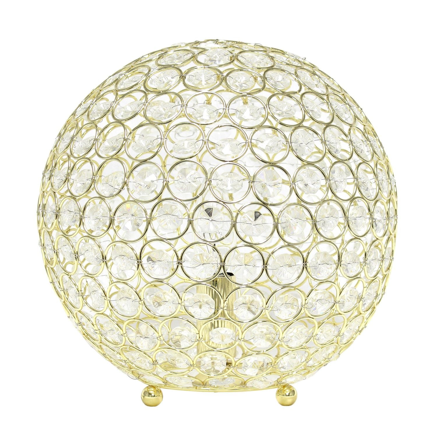 Lampe de table Elegant Designs à paillettes boule de cristal de 10 pouces