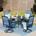 thumbnail image 4 of MF Studio 42"  Round Metal Outdoor Patio Dining Table with Umbrella Hole for 4 People, Black, 4 of 8