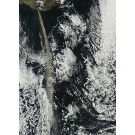 May 11 2010 - Satellite view of an ash plume from Eyjafjallajokull Volcano Iceland Poster