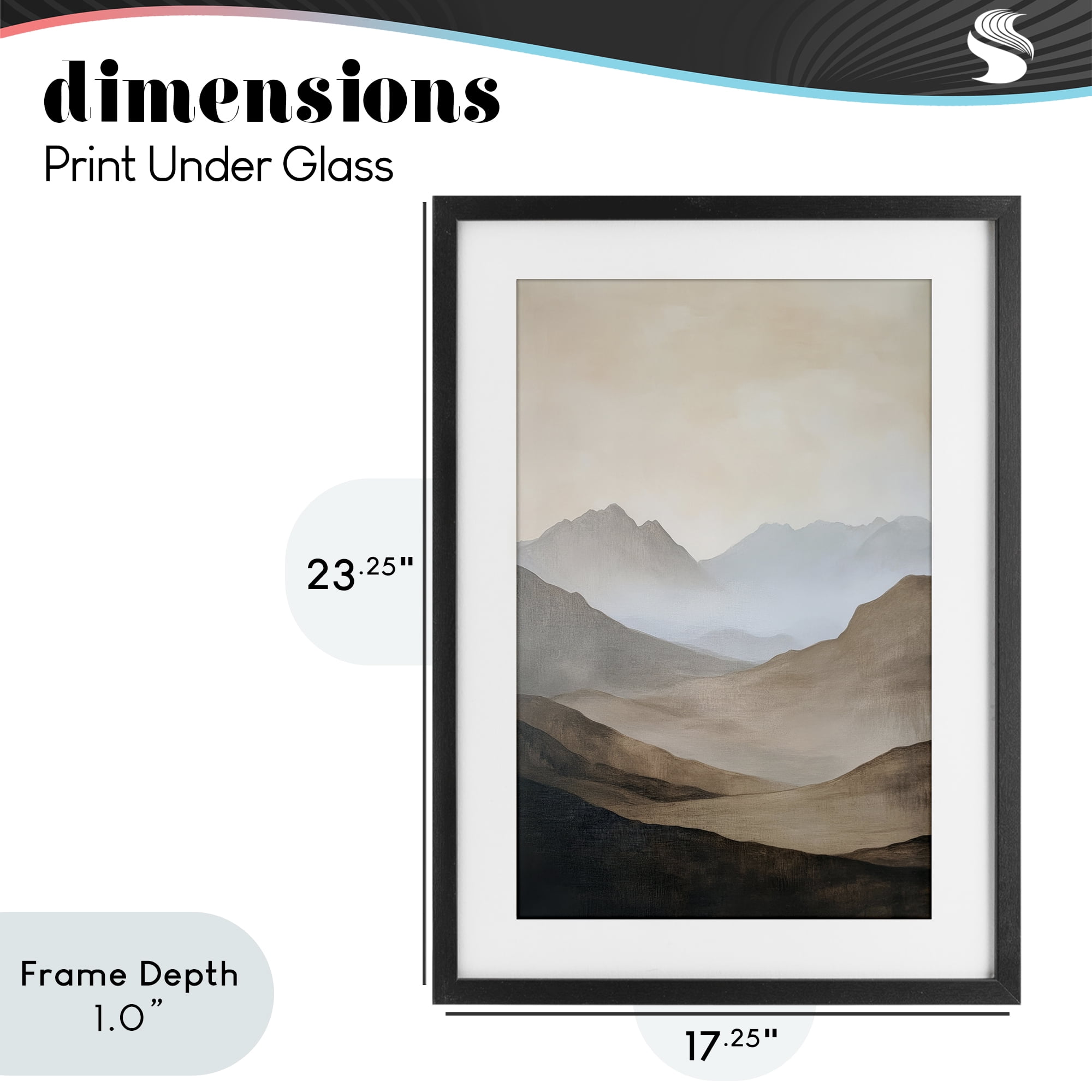 Stupell Industries Foggy Mountains Over Valley Black Framed Print Under Glass, design by Petal Prints Design