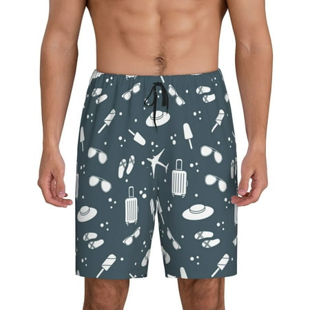 Mens Pajama Shorts - Ice Cream Hat Sunglasses Soft Mens Sleep Shorts Men S Lounge Shorts Pajama Bottoms With Pockets
