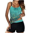 thumbnail image 3 of NSLGXD Two Piece Tankini Swimsuits for Women Summer Spaghetti Straps Tank Tops with Shorts Cute Athletic Bathing Suits Tummy Control Swimwear Multicolor L, 3 of 9