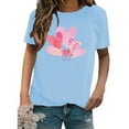 thumbnail image 4 of Meichang T-Shirts de la Saint-Valentin pour Femmes, T-Shirts Graphiques avec Cœur, Manches Courtes, Col Rond, Coupe Ample, Tendance, 4 of 4