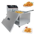 thumbnail image 3 of Bingirl Stainless Steel Commercial Deep Fryer 8 L-Countertop Electric Oil Fryer with Detachable Basket and Lid Adjustable Temperature Control for Home and Restaurant Use with Single Basket, 3 of 7