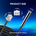 thumbnail image 2 of 6 Pcs 10K Temperature Sensor Probe, 1 Meter Waterproof 10K Thermistor, Stainless Steel 3950 -Thermistor Sensor Probe, 2 of 7
