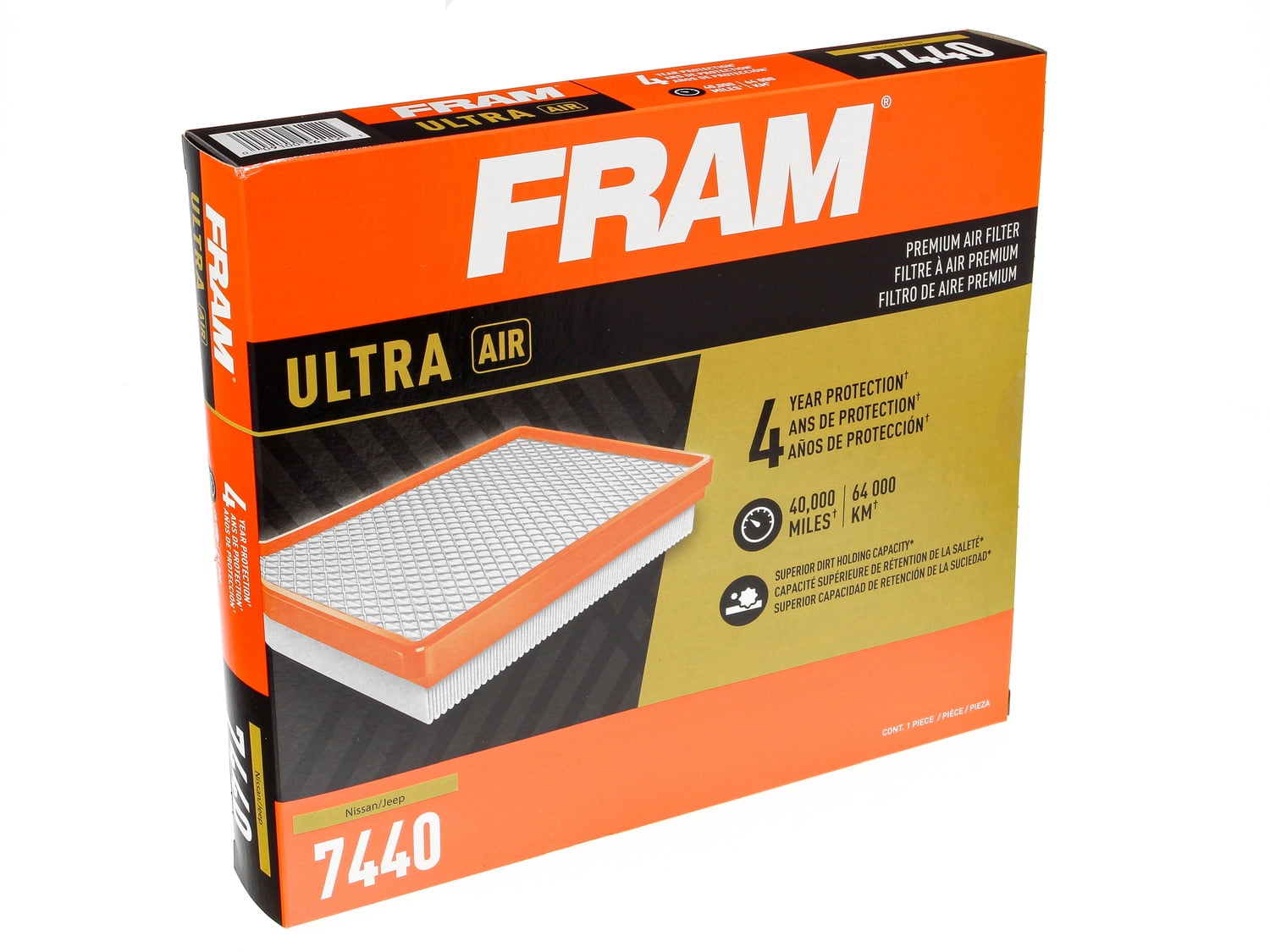 FRAM Ultra Premium 40,000 Mile Air Filter, 7440 for Select Nissan and Jeep Vehicles