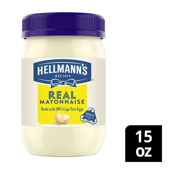 Hellmann's Mayonnaise for Delicious Sandwiches Real Mayo Rich in Omega 3-ALA 15oz - Pack of 2