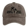 thumbnail image 4 of Bibifish Unisex Men Women Vintage Baseball Cap Saint Barth West Indies Letter Print Palm Tree Graphic Cap Retro Style Washed Casual Vacation & Beach Cap, 4 of 4