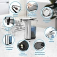 thumbnail image 6 of Automatic Soap Dispenser, Touchless Dish Soap Dispenser 17oz/500ml with Upgraded Infrared Sensor, 5 Adjustable Soap Dispensing Levels, Liquid Hand Soap Dispenser for Bathroom (Silver Set), 6 of 8