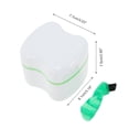 thumbnail image 4 of Unique Bargains 1 Set Braces Box Denture Bath Case Cup with Denture Cleaner Brush Green, 4 of 5