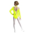 thumbnail image 2 of Xnihocha Kids Girls Shiny Rhinestone Dance Bodysuit Gymnastic Leotard Tank Ballet Unitard Activewear Fluorescent Yellow 12, 2 of 7