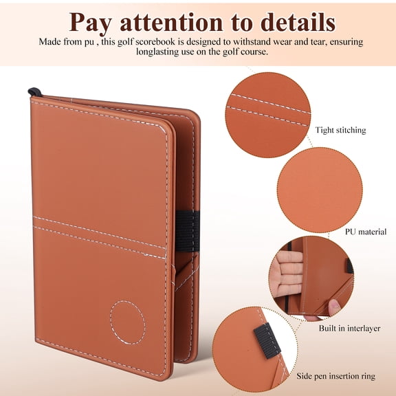 Dayesque Portable Golf Scorebook and PU Scorecards Holder, Small for Accurate Golf Score Tracking