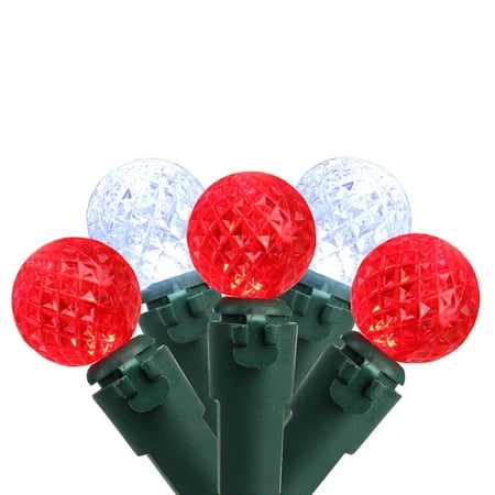 Brite Star 50ct G12 Berry LED String Lights Red/Pure White - 16.6' Green Wire