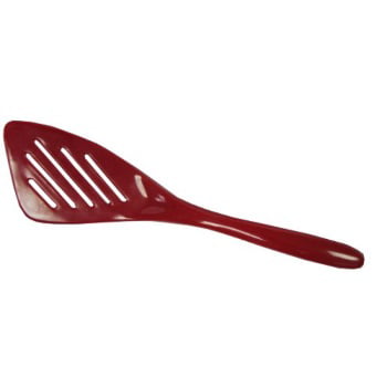 Red 3541RD Gourmac Melamine 12.5" Slotted Turner 