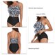 thumbnail image 5 of Traje de baño dividido para mujer, traje de baño de verano de poliéster con estampado de volantes de doble capa, 5 of 6
