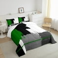 thumbnail image 3 of Erosebridal Green Graffiti Lines Bedding Sets Queen with Comforter,Geometric Geometry Duvet Insert,Modern Abstract Art Comforter Sets Queen Size,Ultra Soft Room Decor Reversible,3pcs, 3 of 8