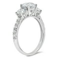 thumbnail image 3 of 1.97 ct Round Cut Moissanite 3 Stone 18K White Gold Womens Engagement Ring, 3 of 6