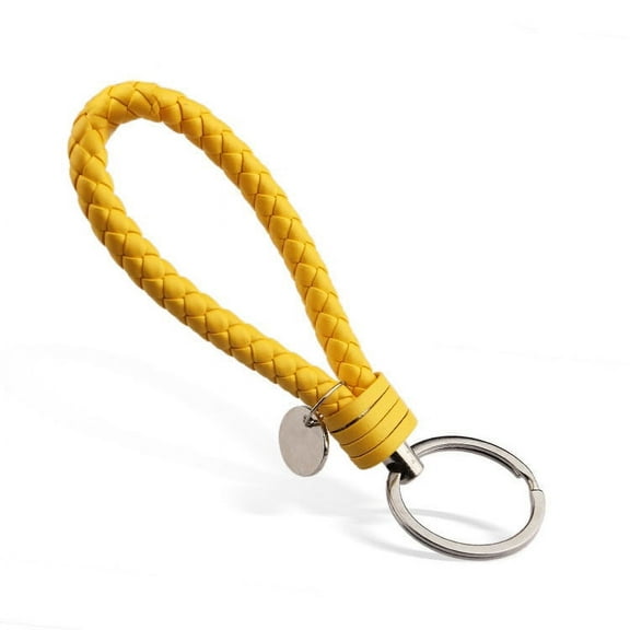 Namzi 5PCS keychain woven leather keychain, suitable for all car keychains men's keychain women's keychain (yellow)