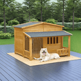 thumbnail image 5 of 47.2" Medium Wooden Dog House, Outdoor & Indoor Dog Crate, Pet Kennel with Porch, Solid Wood, Weatherproof, 5 of 5