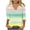 Green, variant on New Arrivals Womens Contrast Panel V Neck 3/4 Sleeve Top Tees Tshirts Fall Blouse for Fashion My Items