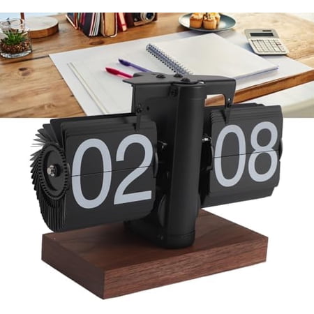 Flip Clock,Vintage 24 Hours Adjustable Digital Flip Down Clock for Living Room Office Retro Minimalist Desk$$Home Decor, Kitchen, & Other