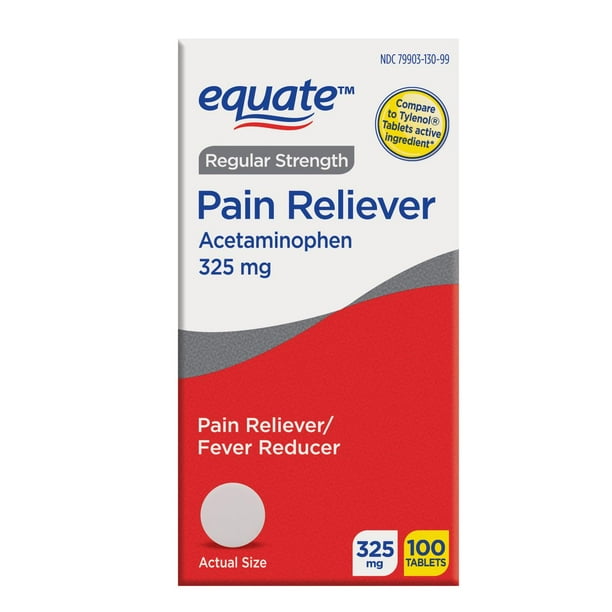 Equate Acetaminophen Pain Reliever Regular Strength, Coated Tablets