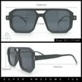 thumbnail image 2 of Mens Squared Rectangular Racer Plastic Urban Hipster Sunglasses Slate - Grey, 2 of 3