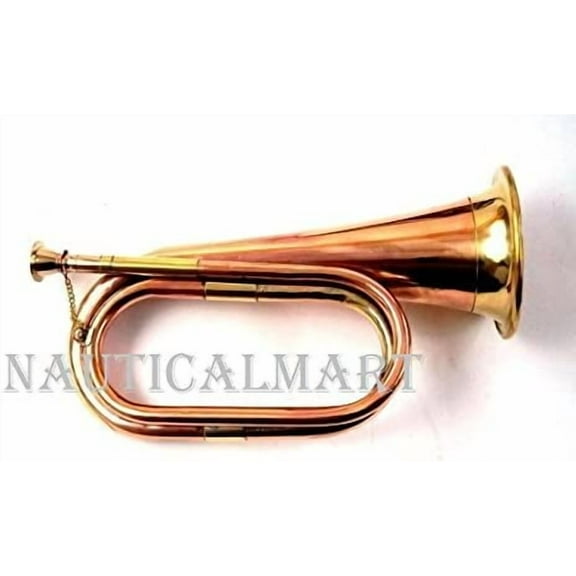 Solid Copper and Brass Bugle Navy Military Nautical Gift New